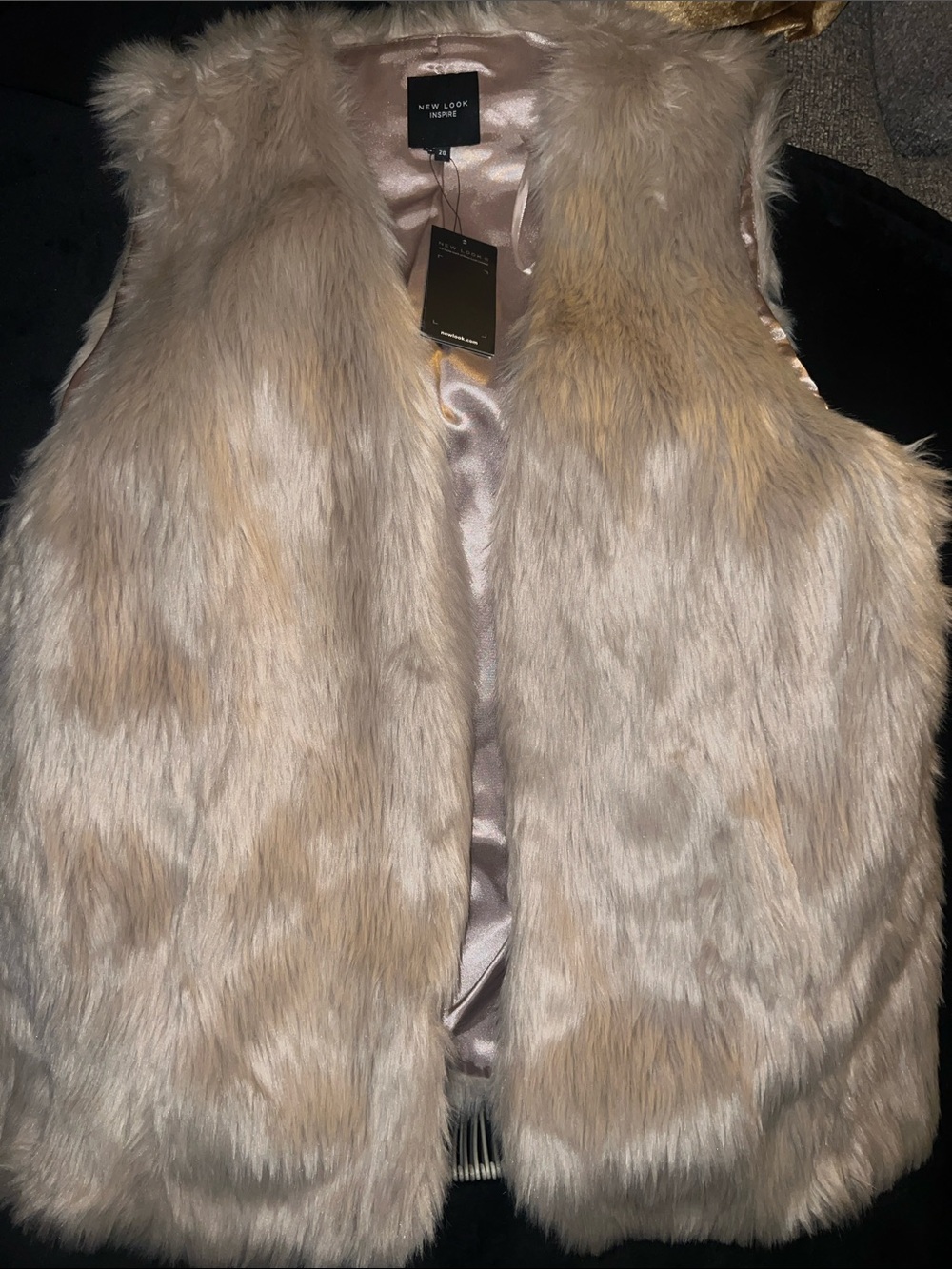 New Look Girls Beige Cream Faux Fur Vest